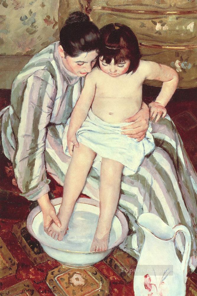 The Bath mothers children Mary Cassatt Oil Paintings